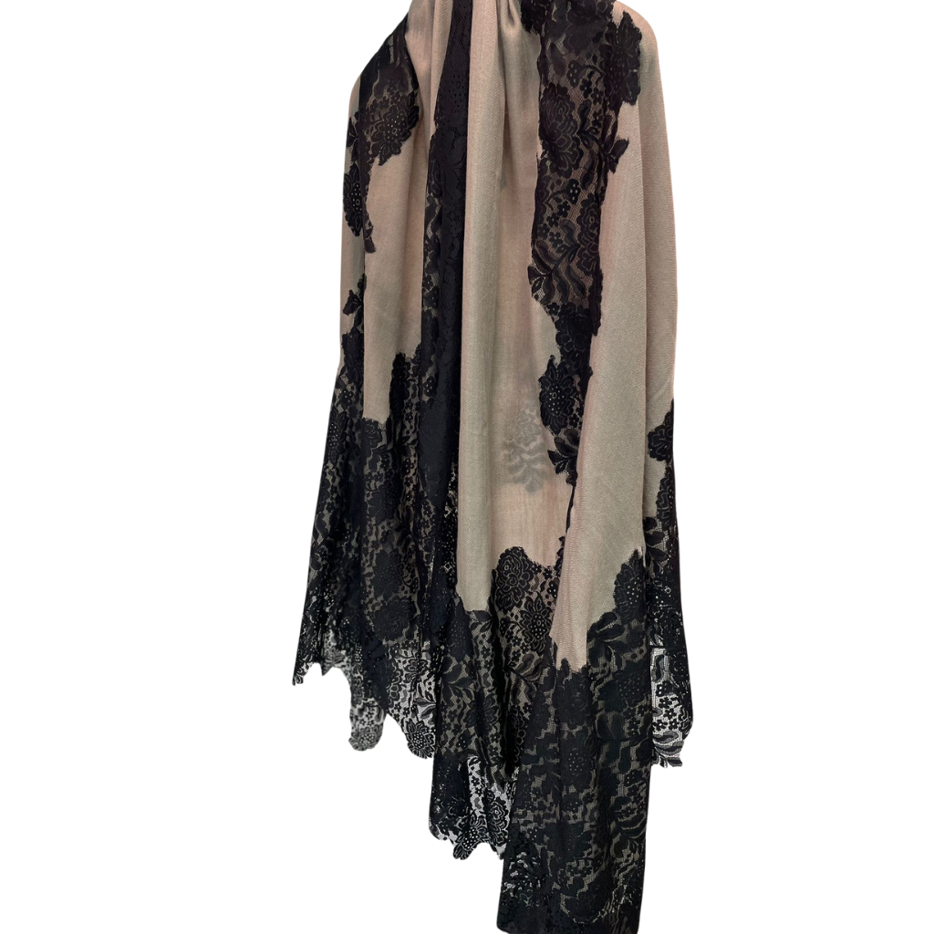 Lace and Wool Shawl Scarf