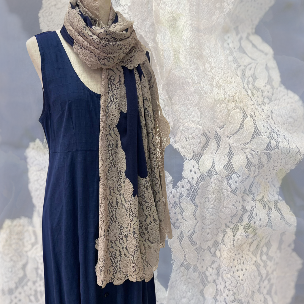 Lace and Wool Shawl Scarf