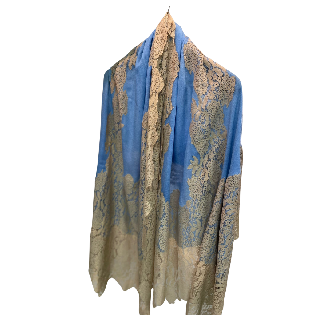 Lace and Wool Shawl Scarf