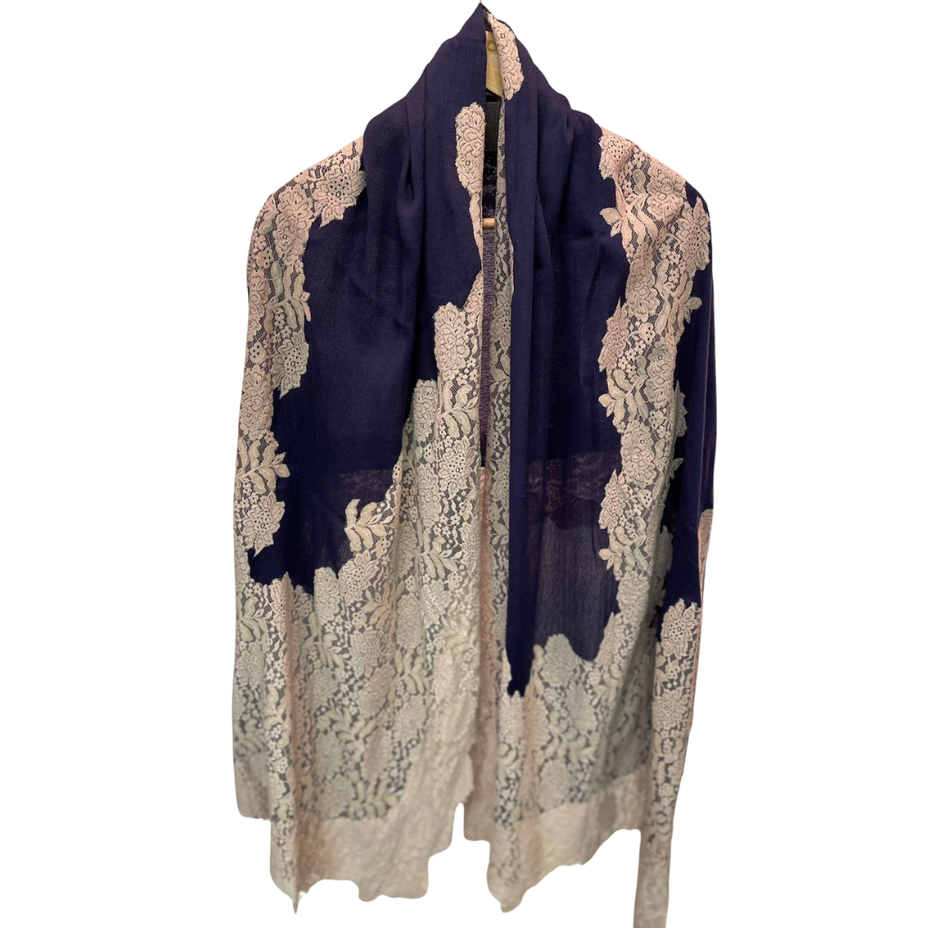 Lace and Wool Shawl Scarf